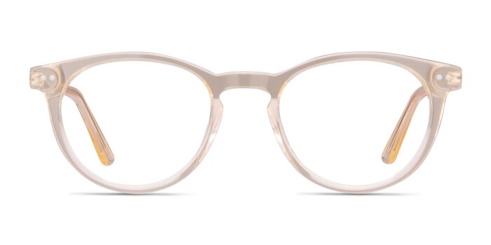 Traveller Clear Melon Acetate-metal Montures de lunettes de vue d'EyeBuyDirect