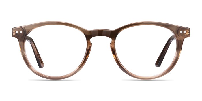 Traveller Brown Striped Acetate-metal Montures de lunettes de vue d'EyeBuyDirect