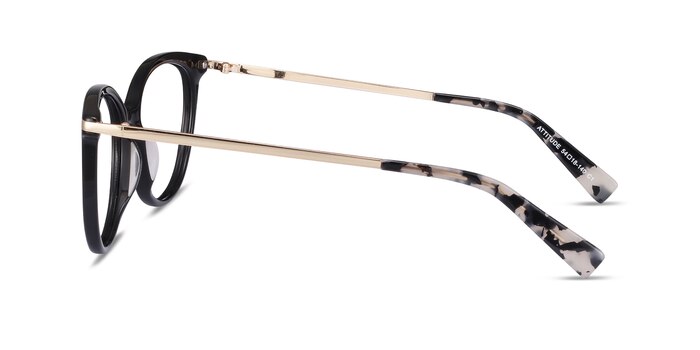 Attitude Noir Acetate-metal Montures de lunettes de vue d'EyeBuyDirect
