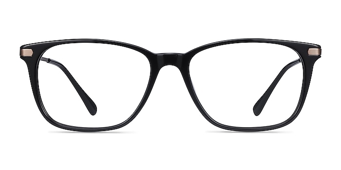 Plaza Noir Acetate-metal Montures de lunettes de vue d'EyeBuyDirect