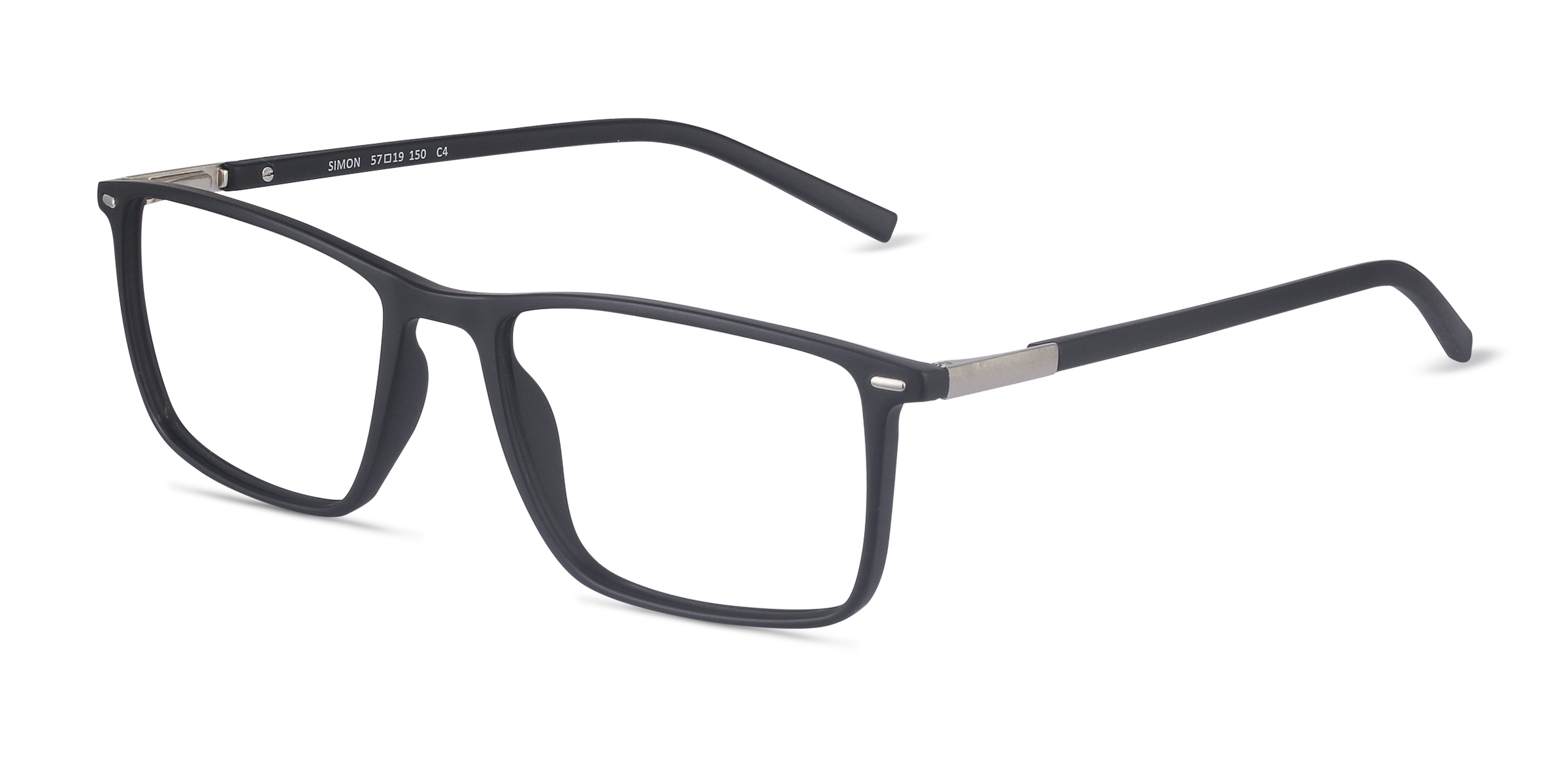 Simon Rectangle Black Glasses for Men | Eyebuydirect Canada