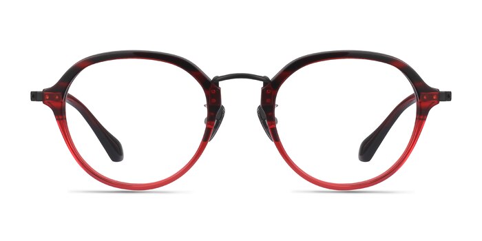 Impact Red Striped Acetate Eyeglass Frames from EyeBuyDirect