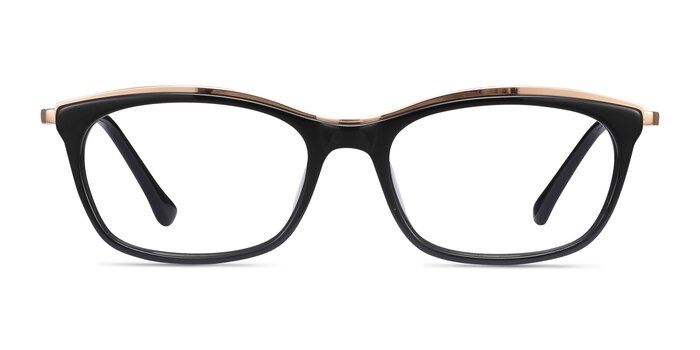 Sina Black Golden Acetate Eyeglass Frames from EyeBuyDirect