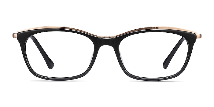 Sina Black Golden Acetate Eyeglass Frames from EyeBuyDirect