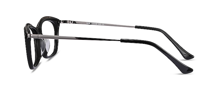 Sina Black Silver Acetate Eyeglass Frames from EyeBuyDirect