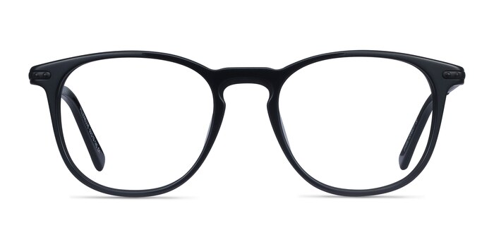 Villeneuve Noir Acetate-metal Montures de lunettes de vue d'EyeBuyDirect