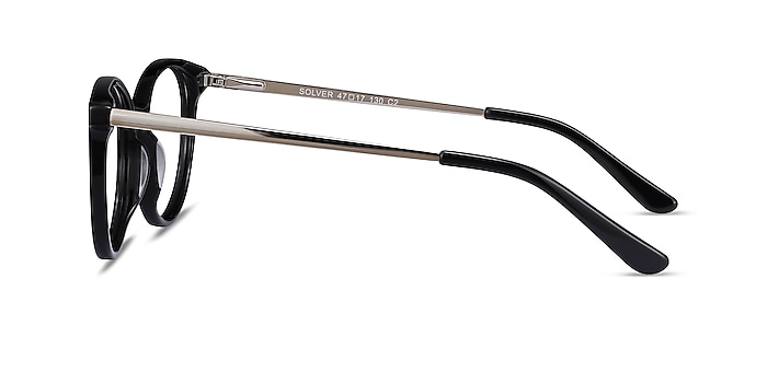 Solver Noir Acetate-metal Montures de lunettes de vue d'EyeBuyDirect