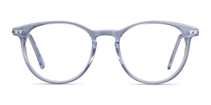 Snap Clear Blue Acetate-metal Montures de lunettes de vue d'EyeBuyDirect