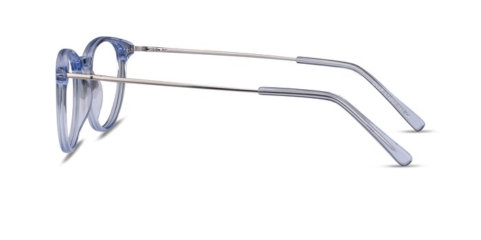 Snap Clear Blue Acetate-metal Montures de lunettes de vue d'EyeBuyDirect