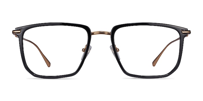 Glimpse Black gold Acetate-metal Montures de lunettes de vue d'EyeBuyDirect