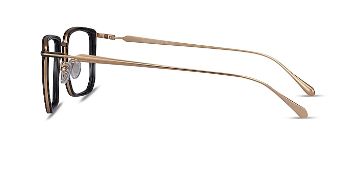 Glimpse Black gold Acetate-metal Montures de lunettes de vue d'EyeBuyDirect