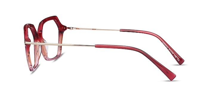 Carmel Raspberry Striped Acetate-metal Montures de lunettes de vue d'EyeBuyDirect