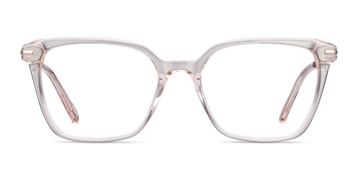 Dearly Clear Beige Acetate-metal Montures de lunettes de vue d'EyeBuyDirect