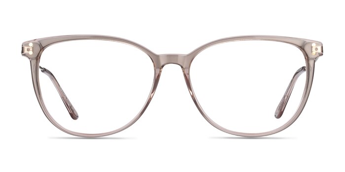 Nebulous Clear Brown Acetate-metal Eyeglass Frames from EyeBuyDirect