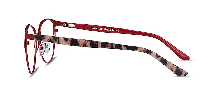 Marigold Red & Leopard Acetate-metal Montures de lunettes de vue d'EyeBuyDirect