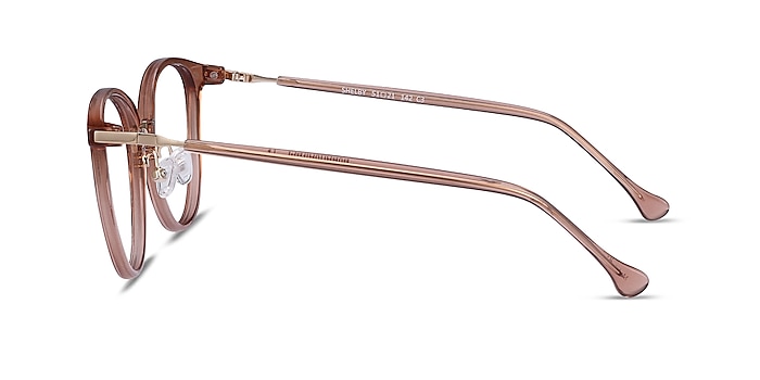 Shelby Clear Brown Acetate-metal Montures de lunettes de vue d'EyeBuyDirect