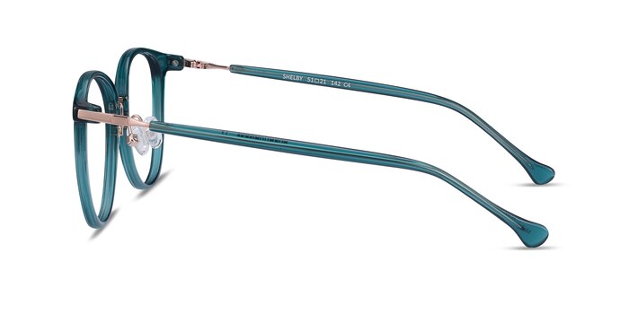 Shelby Teal Acetate-metal Montures de lunettes de vue d'EyeBuyDirect