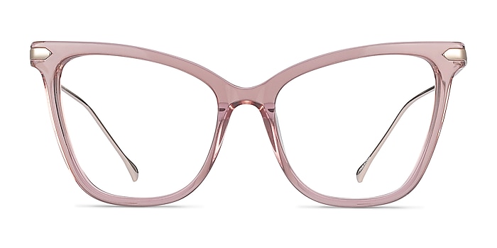 Domy Clear Pink Acetate-metal Montures de lunettes de vue d'EyeBuyDirect