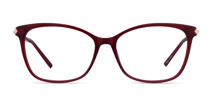 Ashley Burgundy Acetate-metal Montures de lunettes de vue d'EyeBuyDirect