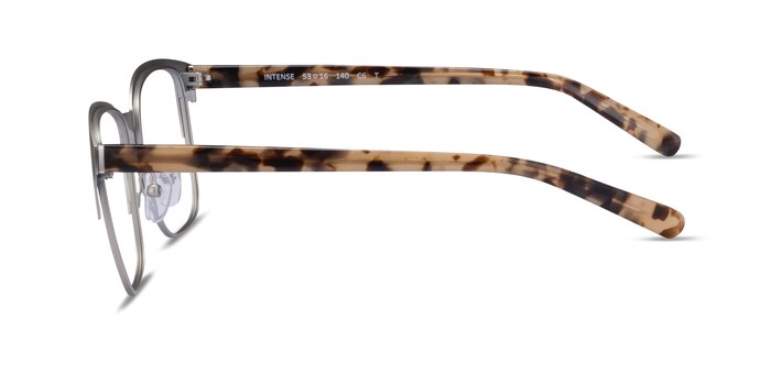 Intense Matte Silver Tortoise Acetate-metal Montures de lunettes de vue d'EyeBuyDirect