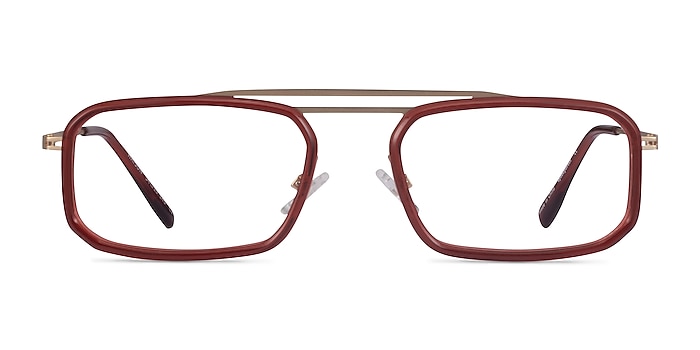 Watson Clear Red  Gold Acétate Montures de lunettes de vue d'EyeBuyDirect