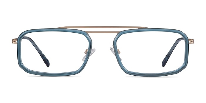 Watson Teal  Gold Acetate Eyeglass Frames from EyeBuyDirect