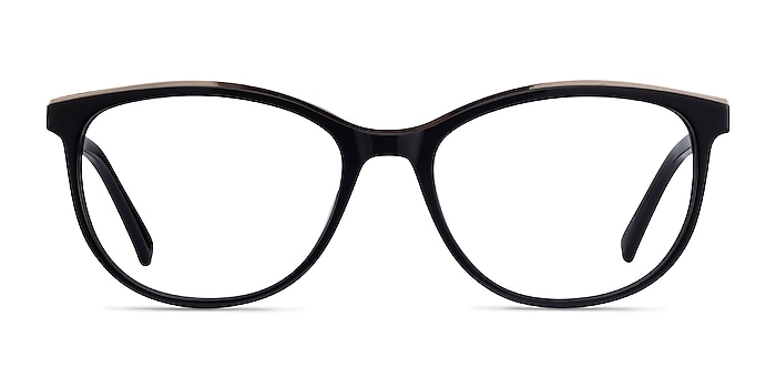 Glam Noir Acetate-metal Montures de lunettes de vue d'EyeBuyDirect