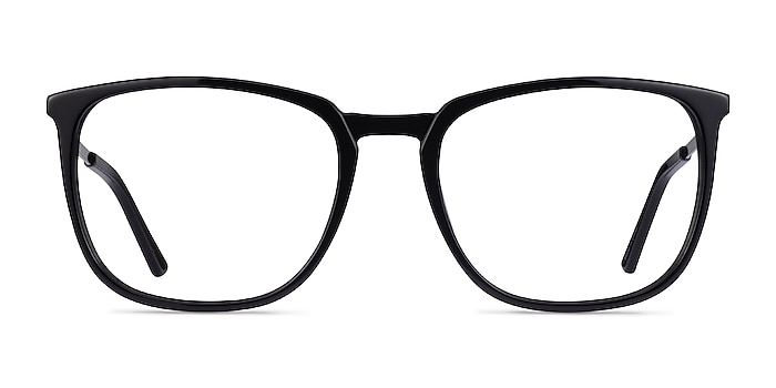 Domenico Black  Silver Acetate Eyeglass Frames from EyeBuyDirect