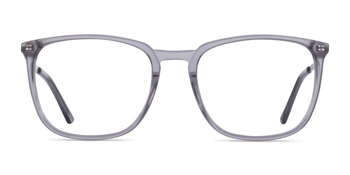 Domenico Square Clear Gray Silver Full Rim Eyeglasses | Eyebuydirect