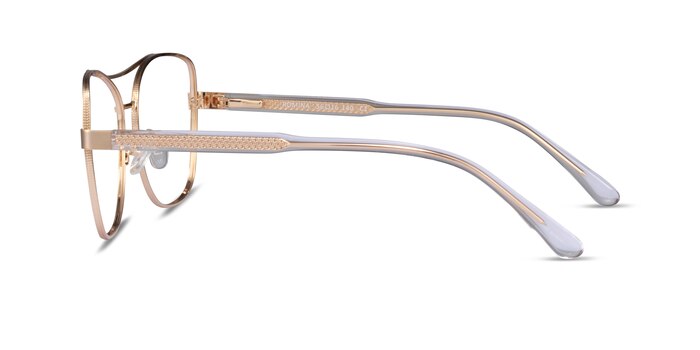 Romina Aviator Gold Full Rim Eyeglasses | EyeBuyDirect