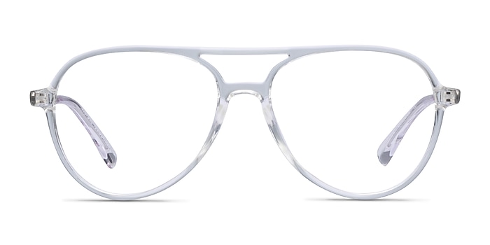Picture Clear & Silver Plastic-metal Eyeglass Frames from EyeBuyDirect