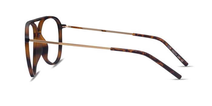 Clip Matte Tortoise & Gold Plastic-metal Montures de lunettes de vue d'EyeBuyDirect