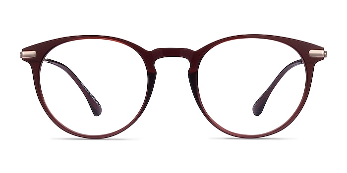 Particle Clear Red & Rose Gold Plastic-metal Montures de lunettes de vue d'EyeBuyDirect