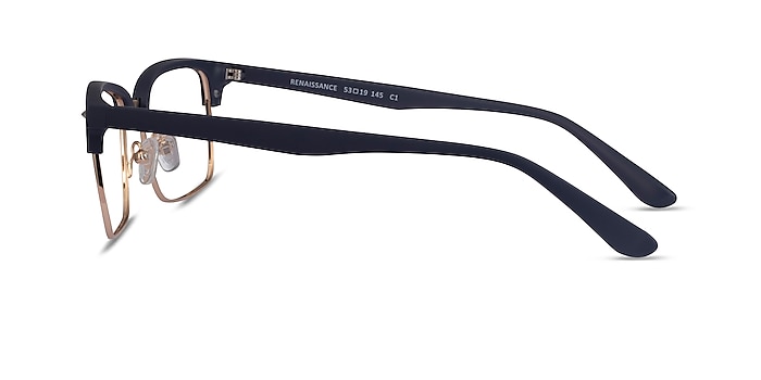 Renaissance Matte Blue & Gold Métal Montures de lunettes de vue d'EyeBuyDirect