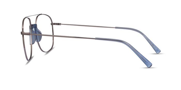 Subject Silver & Clear Blue Acetate-metal Montures de lunettes de vue d'EyeBuyDirect