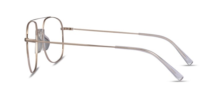 Subject Gold & Clear Acetate-metal Montures de lunettes de vue d'EyeBuyDirect