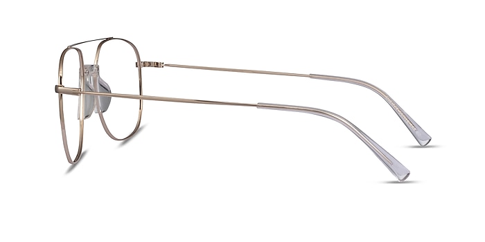 Subject Gold & Clear Acetate-metal Eyeglass Frames from EyeBuyDirect