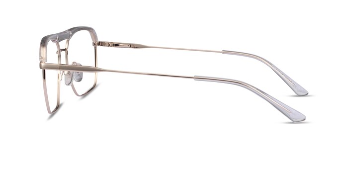 Dynamo Clear & Gold Acetate-metal Montures de lunettes de vue d'EyeBuyDirect