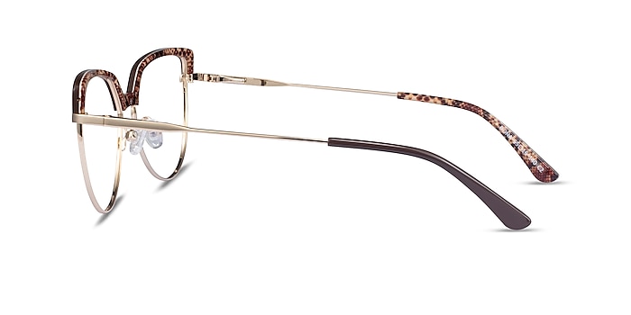 Dona Brown & Gold Acetate-metal Montures de lunettes de vue d'EyeBuyDirect
