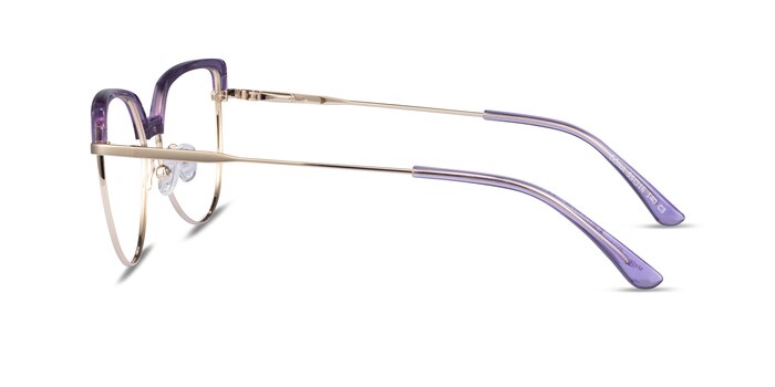 Dona Clear Purple & Gold Acetate-metal Eyeglass Frames from EyeBuyDirect