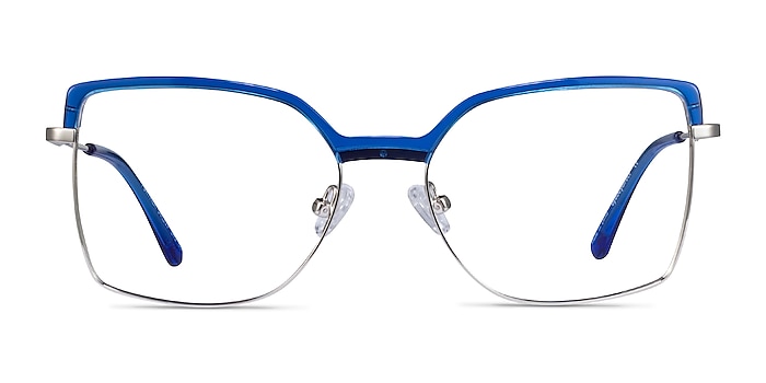 Further Blue & Silver Acetate-metal Eyeglass Frames from EyeBuyDirect