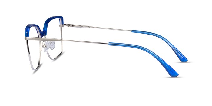 Further Blue & Silver Acetate-metal Eyeglass Frames from EyeBuyDirect
