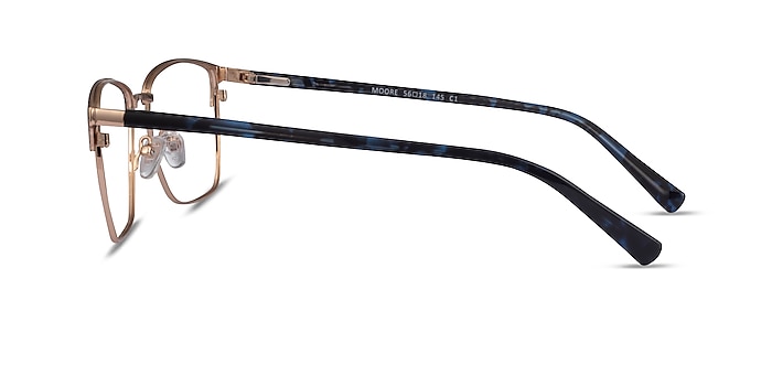 Moore Blue Tortoise Gold Acetate Eyeglass Frames from EyeBuyDirect