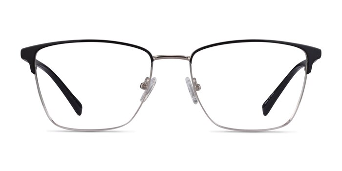 Moore Black Silver Acetate Eyeglass Frames from EyeBuyDirect