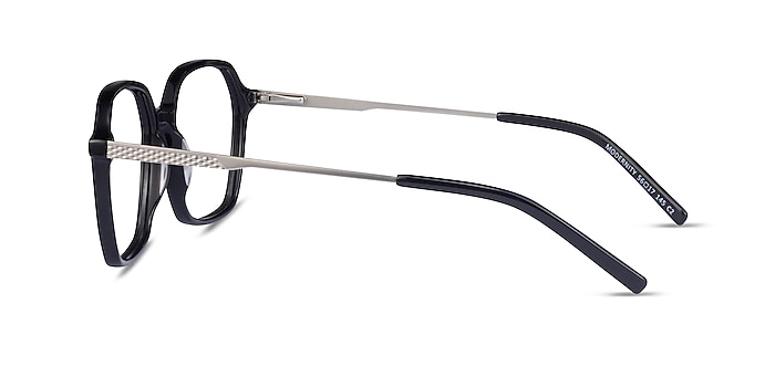 Modernity Black Silver Acétate Montures de lunettes de vue d'EyeBuyDirect