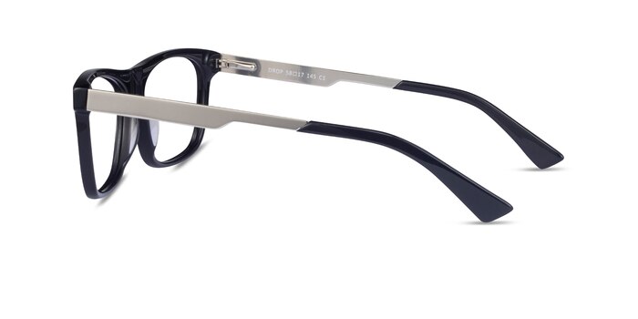 Drop Dark Navy Silver Acétate Montures de lunettes de vue d'EyeBuyDirect