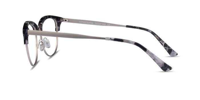 Sophisticated Ivory Tortoise & Silver Acetate-metal Montures de lunettes de vue d'EyeBuyDirect