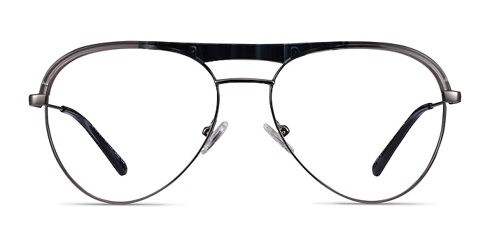 Mission Blue Striped & Gunmetal Acetate-metal Eyeglass Frames from EyeBuyDirect