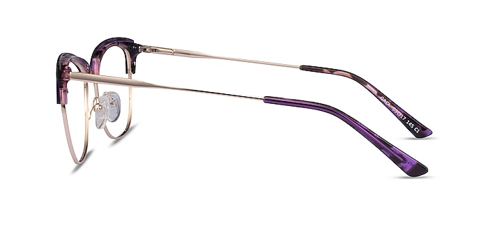 Gala Purple & Gold Acetate-metal Montures de lunettes de vue d'EyeBuyDirect