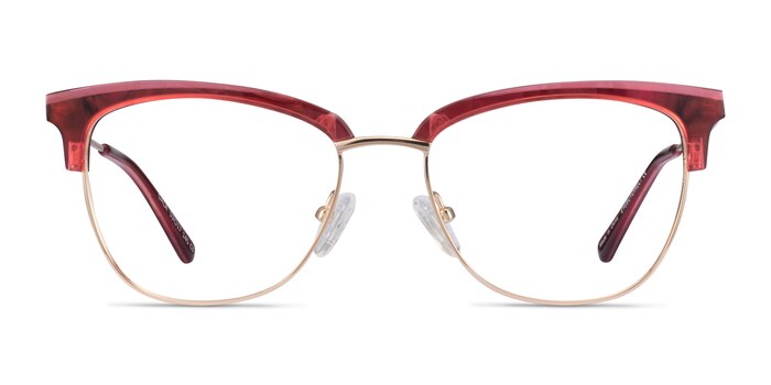 Gala Raspberry & Gold Acetate-metal Montures de lunettes de vue d'EyeBuyDirect